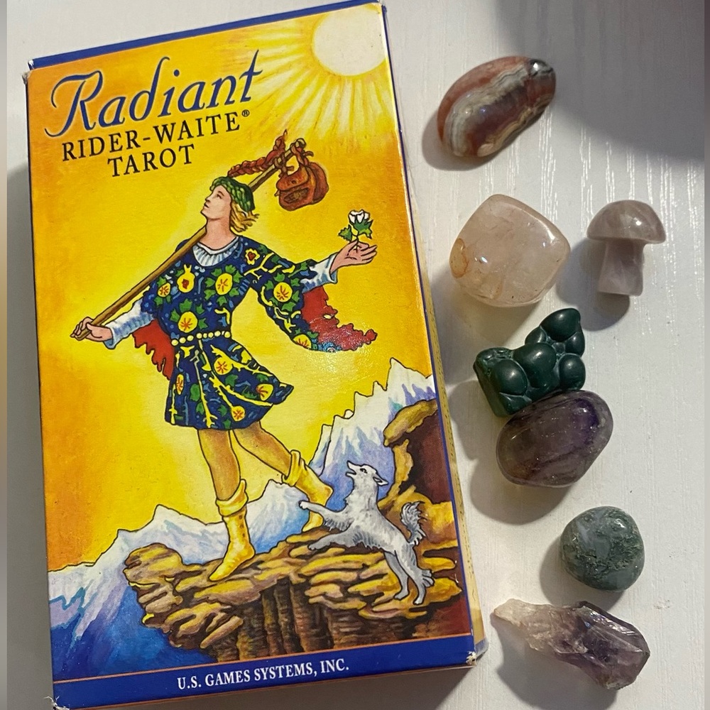 Radiant Rider Waite Tarot deck & Crystals